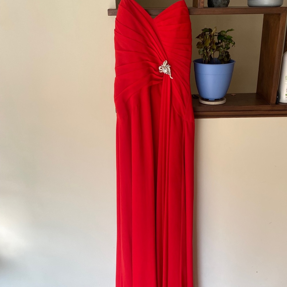 Floor length red gown size 4